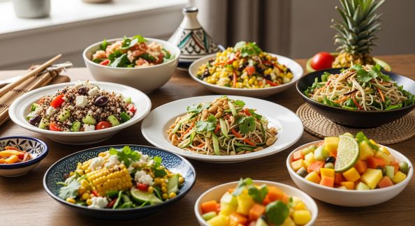 Petites salades du monde pour un déjeuner dépaysant